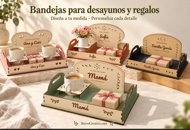 Bandejas para desayunos y regalos