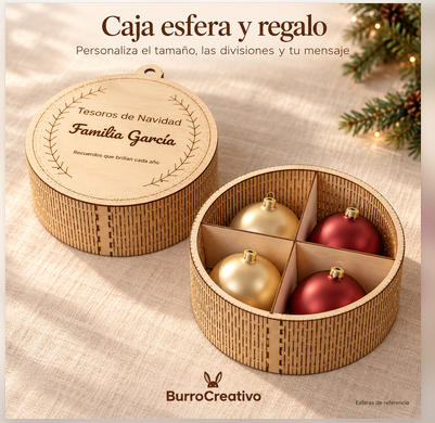 Caja esfera y regalo