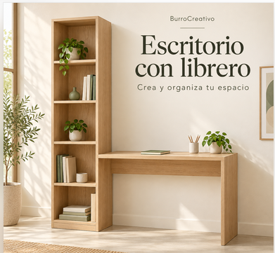 Escritorio con librero lateral