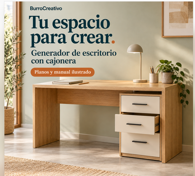 Escritorio recto con cajonera