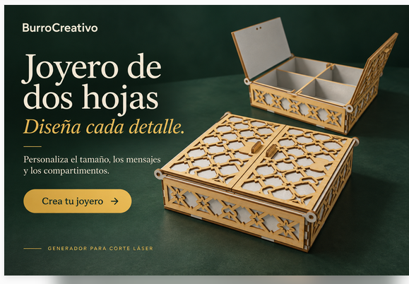 Joyero de dos hojas a medida