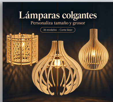 Lámparas de madera con tu tamaño y estilo