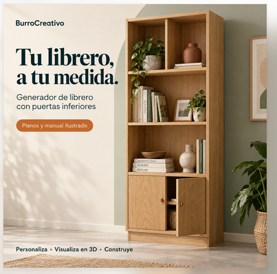 Librero alto con puertas inferiores