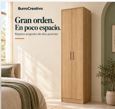 Ropero angosto de dos puertas
