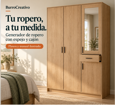 Ropero con espejo y cajón