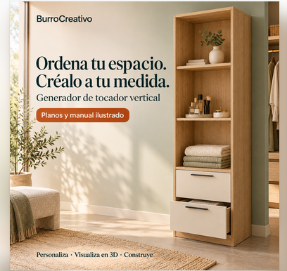 Tocador vertical con cajones