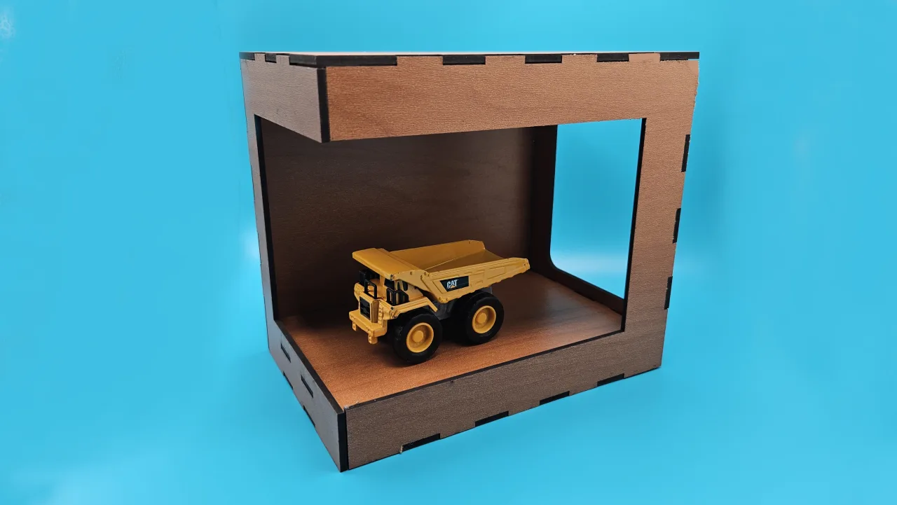 Caja vitrina con ventanas