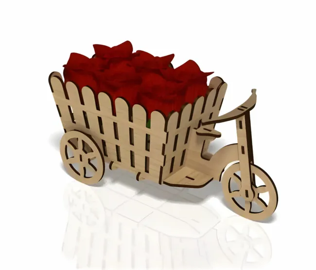 Bicicleta con flores - Corte laser