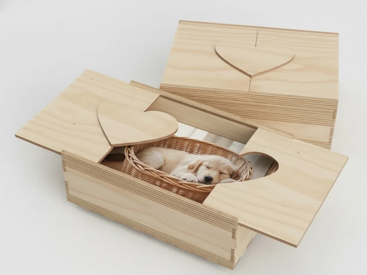 Caja con apertura de corazón - Corte Láser