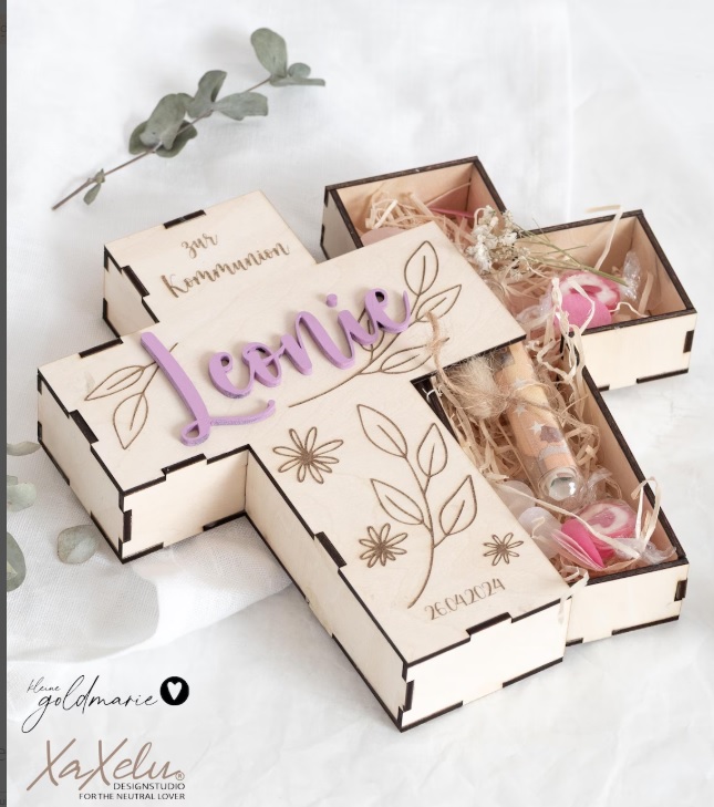Caja Cruz Personalizada para Corte Láser – Diseño Único para Ocasiones Especiales