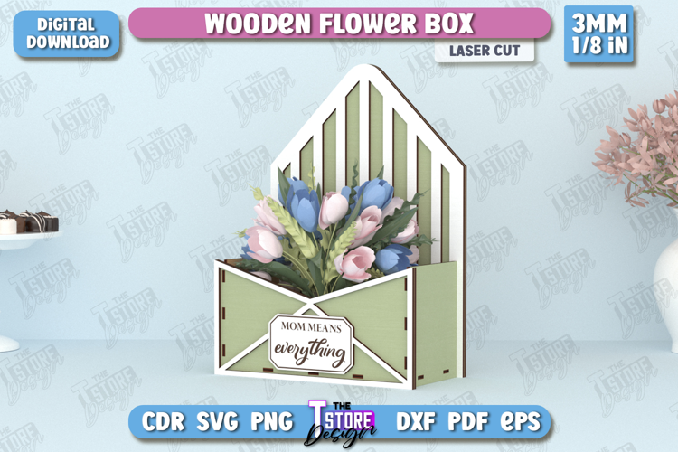 Caja de flores tipo sobre