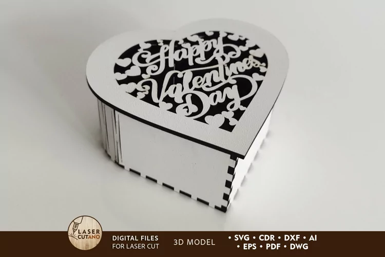 Caja decorativa en forma de corazón del día de San Valentín
