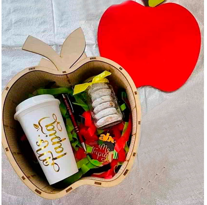 Caja en forma de manzana