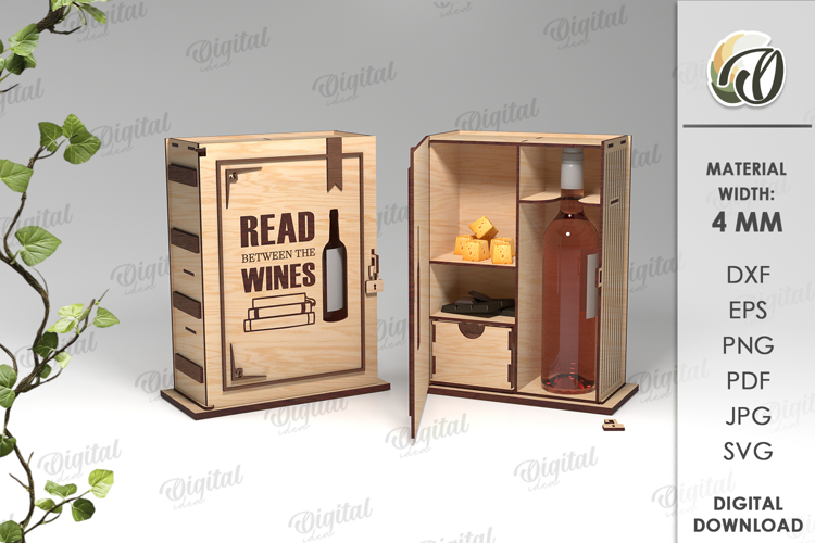 Caja porta botella tipo libro
