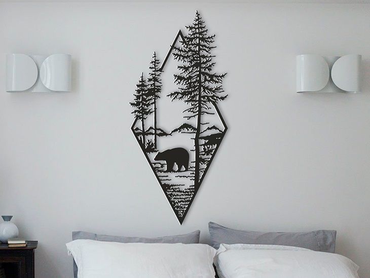 Cuadro de pared - Oso en el bosque - Corte Laser