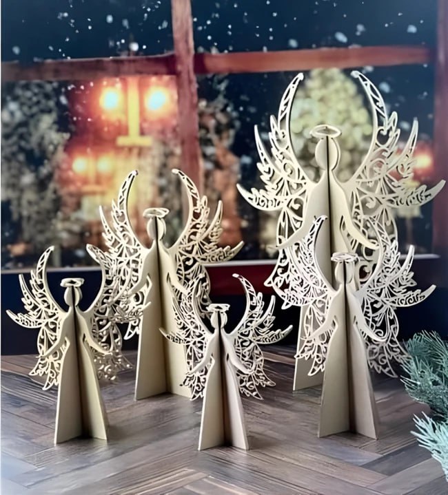 Descarga - Ángeles navideños - Corte Láser