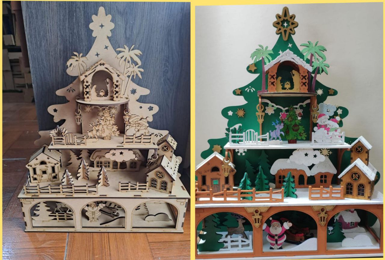 Descarga - Árbol navideño con nacimiento