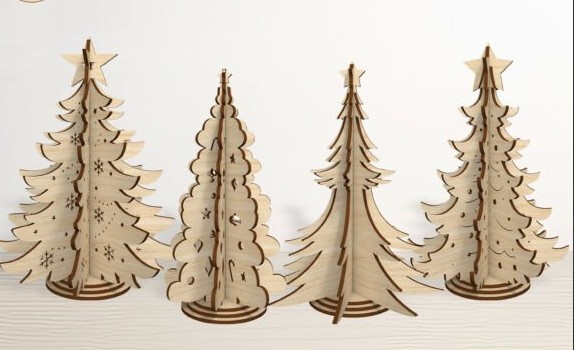 Descarga - Arboles navideños - Vector Corte láser