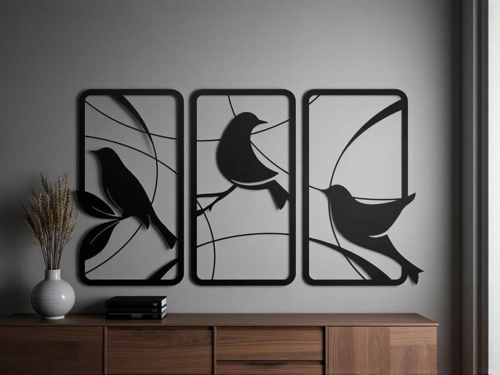 Descarga cuadro de pájaros - Decoración de pared - Corte Láser