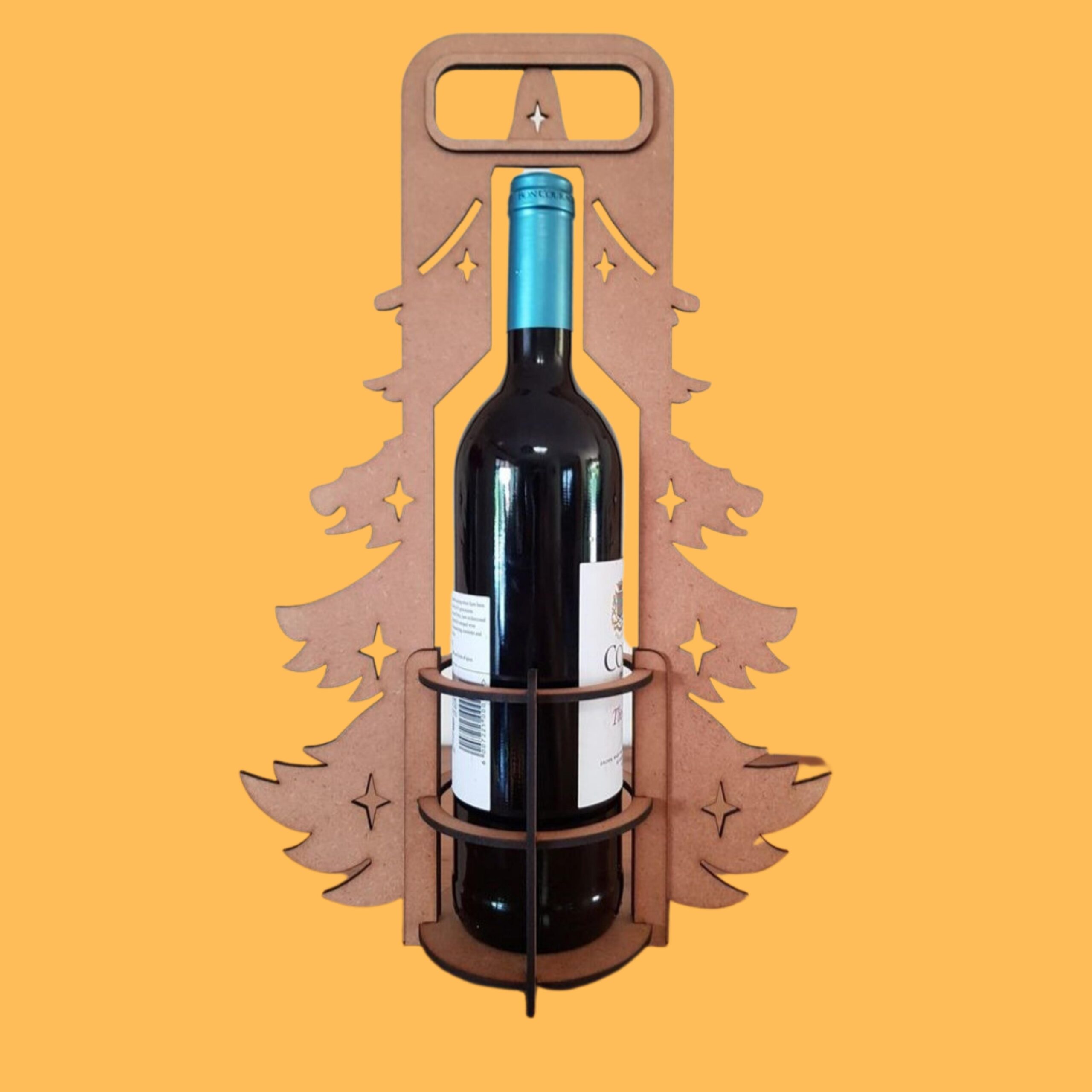 Descarga porta vino navideño - corte láser