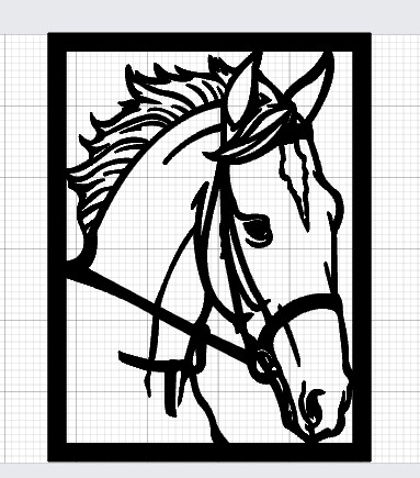Descarga vector Cabeza de caballo corte láser