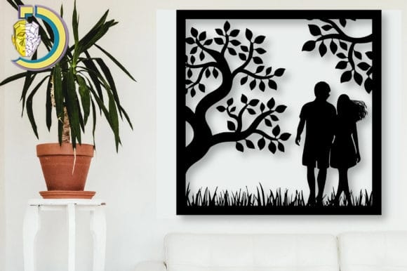 Descarga Vector - Cuadro de pared Pareja - Corte Laser