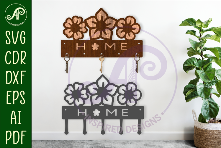 Diseños de llaveros de flores para madera y metal
