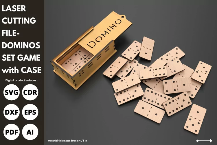 Dominos y caja - Corte Laser - Gratis