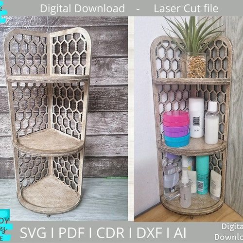 Estante esquinero con diseño de malla hexagonal para baño o cocina