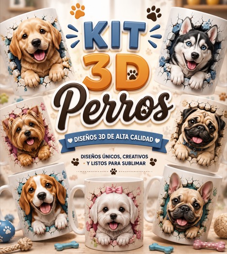 Kit 3d Perros