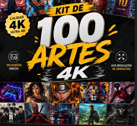 Kit de 100 artes 4K