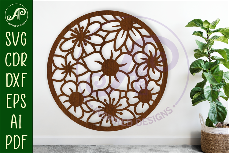 Letrero de arte de pared con estampado floral