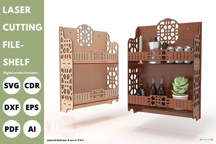 Organizador de estantes SVG para máquina de corte láser y Glowforge Crafts
