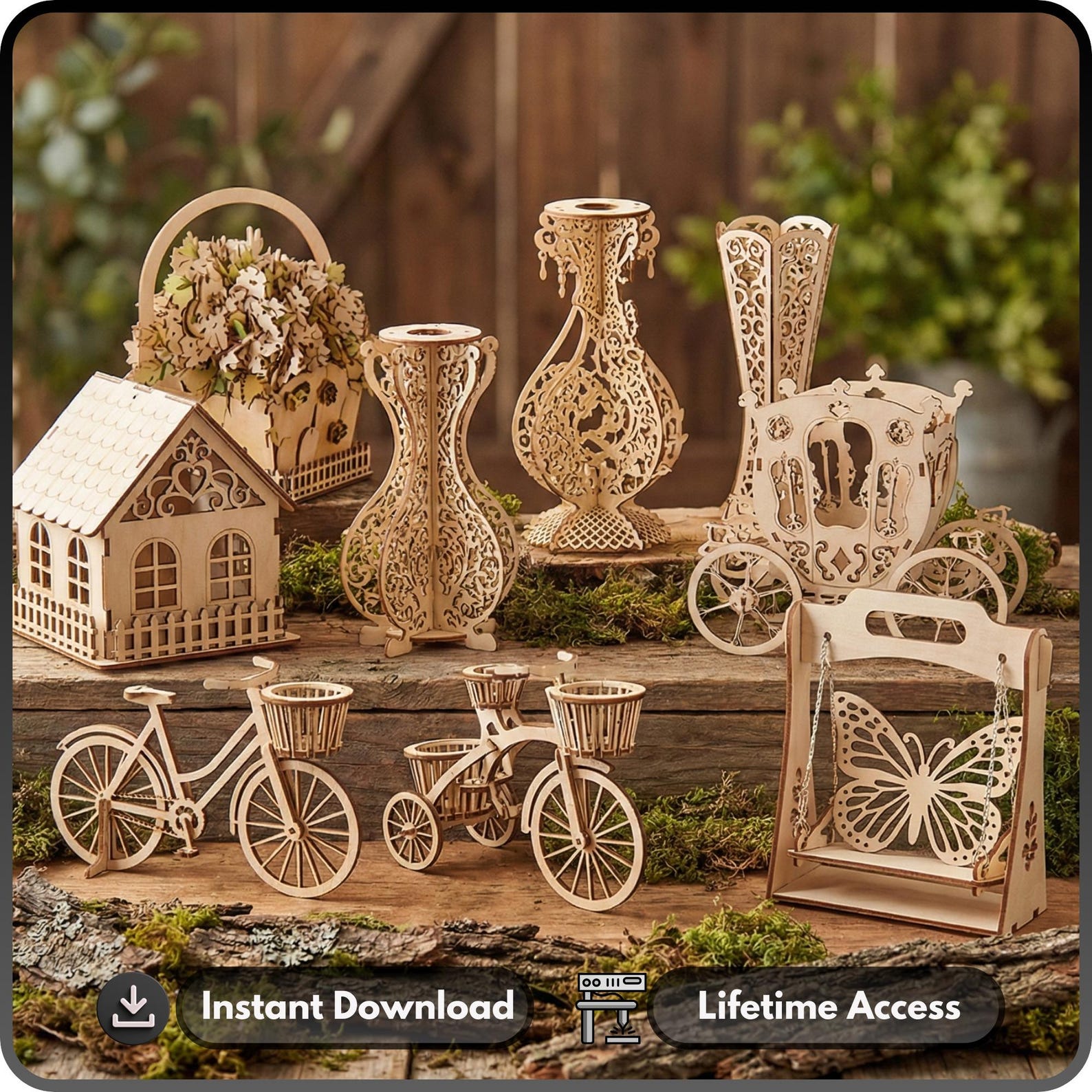 Pack de 50+ Soportes y Maceteros Decorativos – Diseños para Corte Láser