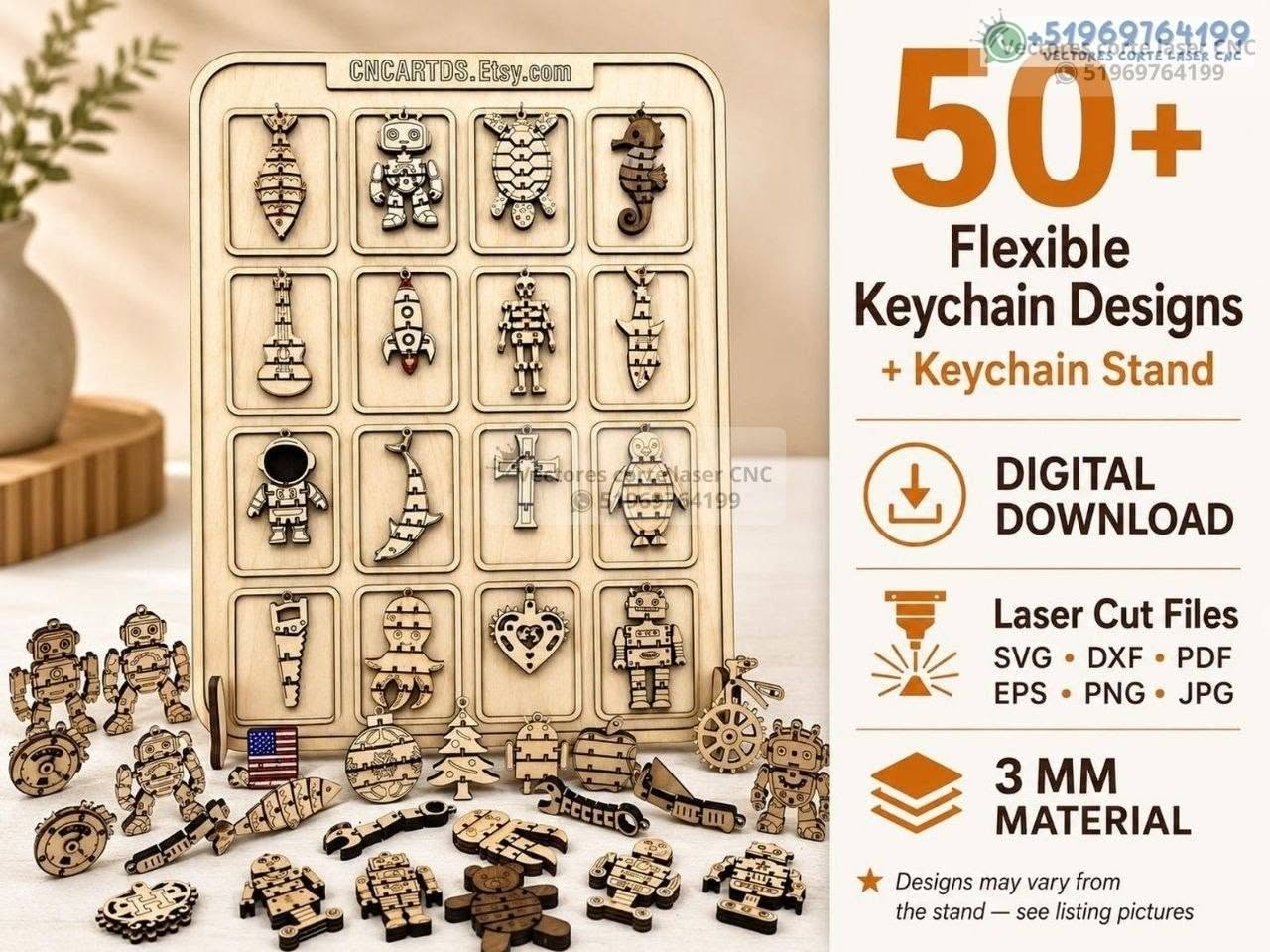 Pack de llaveros flexibles