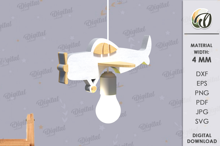 Pantalla de lámpara colgante infantil cortada a láser. Decoración infantil SVG.