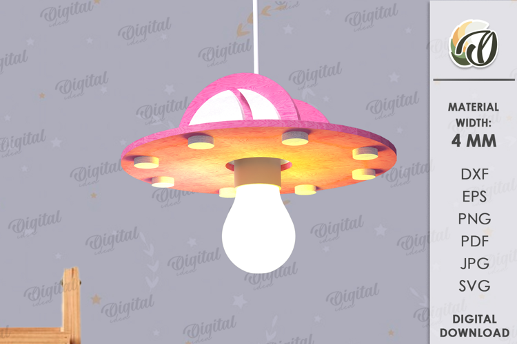 Pantalla de luz colgante para niños cortada con láser. Decoración de la habitación para niños SVG