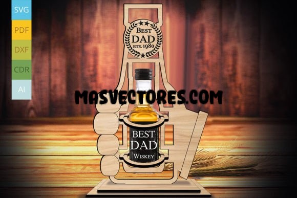 Porta botella - Día del Padre - Corte Laser - Gratis
