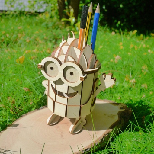 Porta lápiz minions - Corte Láser