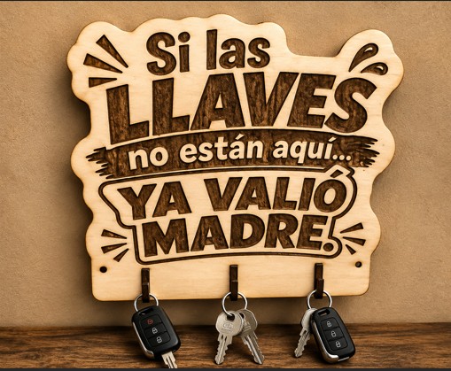 Porta llaves divertido - Si las llaves no estan aqui ya valio madres