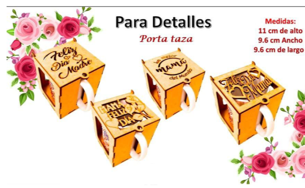 Porta tazas dia de las madres - Corte laser