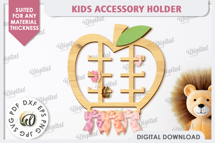 Portaaccesorios para niños cortado con láser. Gancho para coleteros SVG