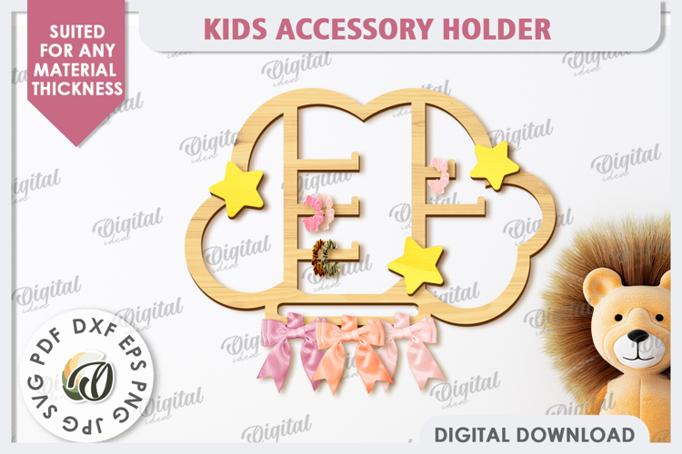 Portaaccesorios para niños cortado con láser. Gancho para coleteros SVG