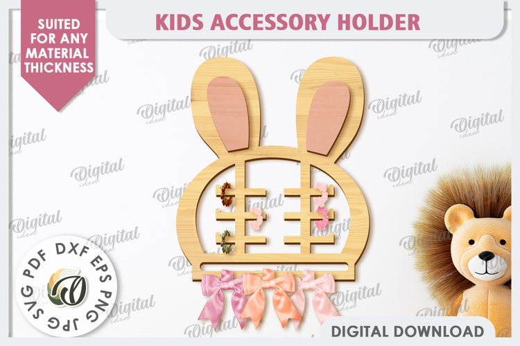 Portaaccesorios para niños cortado con láser. Gancho para coleteros SVG