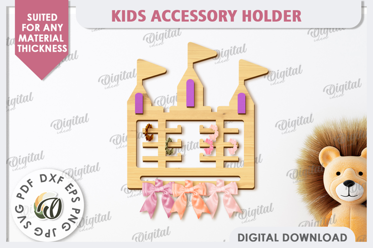 Portaaccesorios para niños cortado con láser. Gancho para coleteros SVG