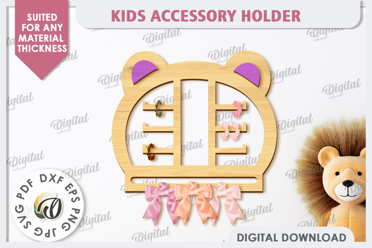 Portaaccesorios para niños cortado con láser. Gancho para coleteros SVG