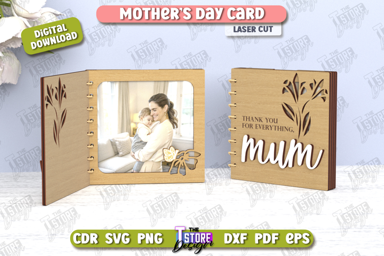 Tarjeta del Día de la Madre | Idea de regalo | Tarjeta de felicitación | marco de fotos