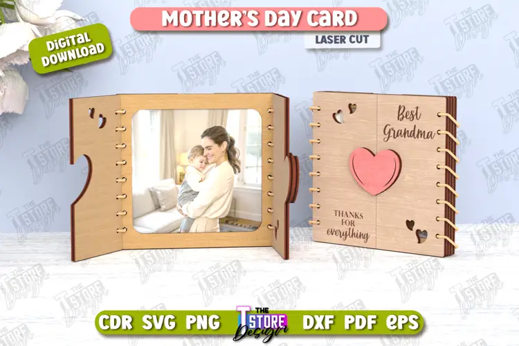 Tarjeta del Día de la Madre | Idea de regalo | Tarjeta de felicitación | Marco de fotos