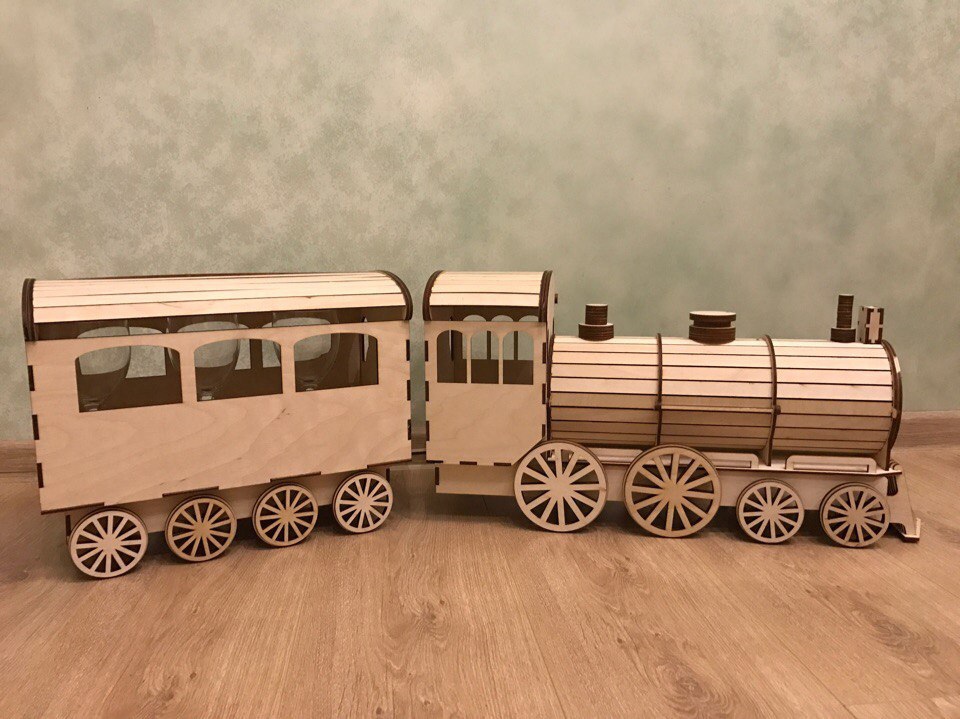 Tren con vagón - Corte Láser